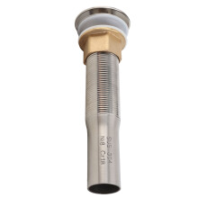 Bonde de lavabo pop-up Bounce, finition inox brossé/cuivre, H 220 mm, Ø 30 mm