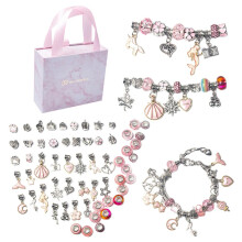 Kit per braccialetto fai-da-te con perline rosa - Realizzazione di gioielli per bambini