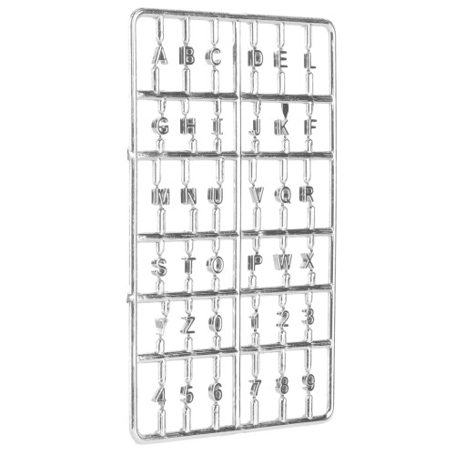 Casetta delle bambole lettere e numeri 1/12 argento 10x6.5cm