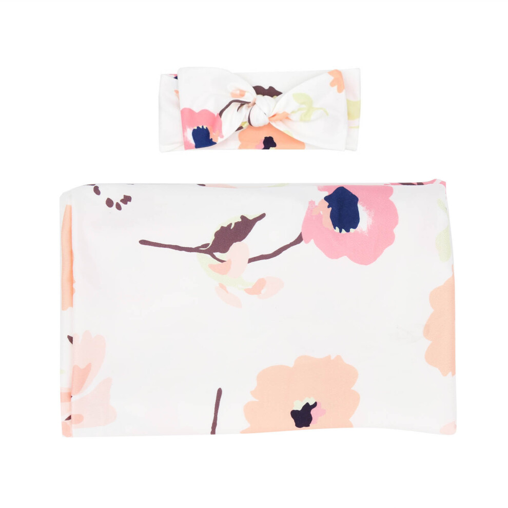 Newborn Swaddle Blanket Headband Set Infant Baby