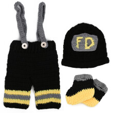 Baby Photography Props Fireman Hats Pants Outfit
