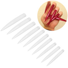 10 Stück Professionelle lange spitze Nagelspitzen Heimstudio Fake Nägel Set Maniküre Werkzeug Transparent Farbigkeit