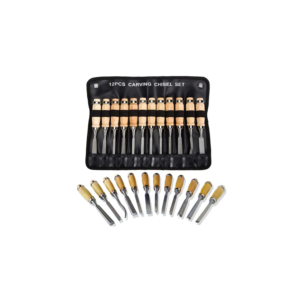 12pcs Wood Carving Hand Chisel Tools Woodworking Professional Gouges
