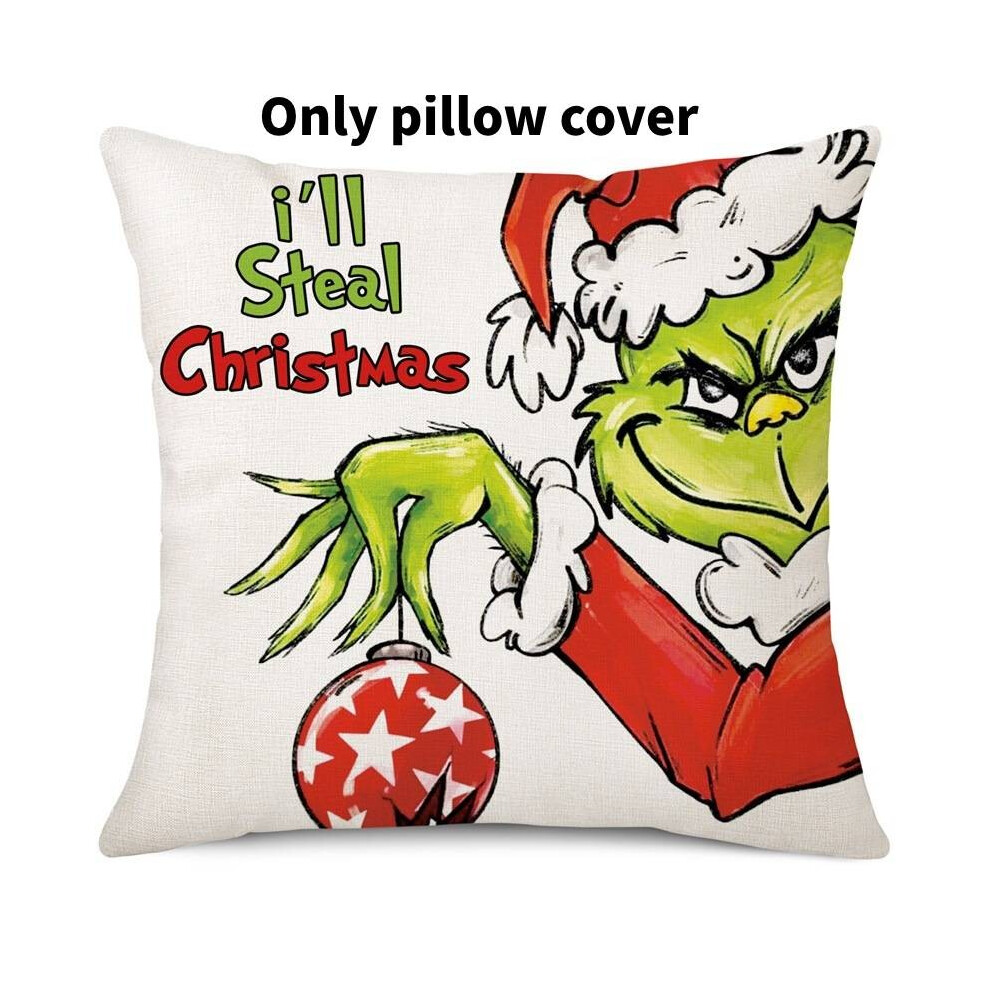 (Style 28)Housse de coussin The Grinch canapés de Noël taie d'oreillers jet Noël décoration intérieure
