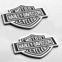 New 2x Oem Harley Davidson Fuel Tank Chrome Emblems - 3d   Replacement Badges G