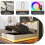 (PU, White) King Size Ottoman Bed with 360 Surround LED Lights 9