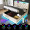 (PU, White) King Size Ottoman Bed with 360 Surround LED Lights 10