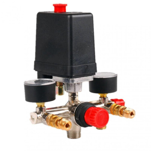 90-120psi Air Compressor Manifold Regulator Gauges Pressure Durable Switch Control