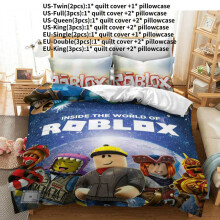 (Blue Sky,EU-Single(2pcs):135200cm)Roblox 3d Printed Bedding Set Duvet Cover Pillowcase Bed Set King Queen Double