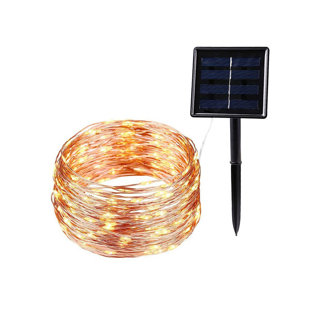 (WarmWhite, 10M/100LED) Copper Powered Solar Wire Lamp 50 100 Led 5m10m Copper Wire Xmas Light String-image-OPC-PJRR296-NEW