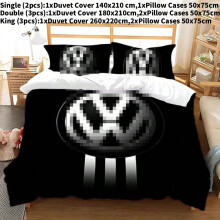 (Double(180x210cm)) 3d Volkswagen Duvet Cover Pillowcase Set Bedroom Bedding King Single Double