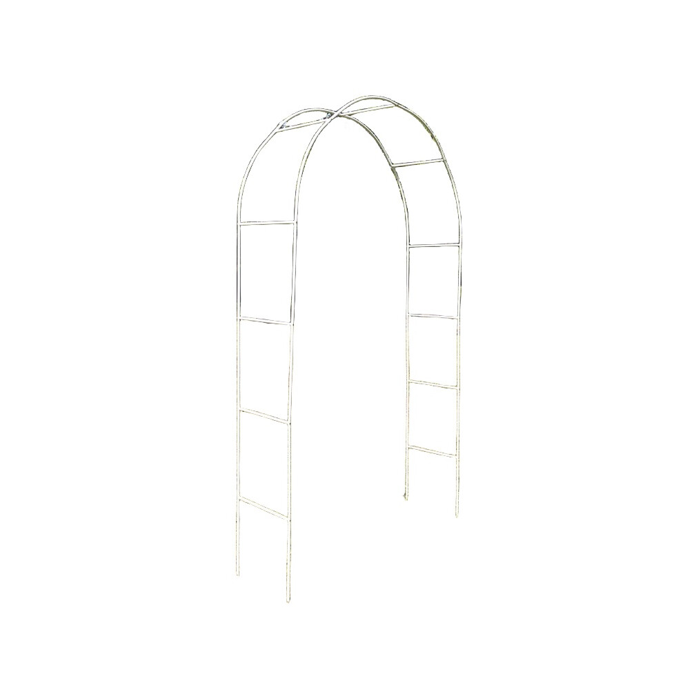 (White)Arche de jardin en métal treillis tonnelle rose plantes grimpantes support décoration extérieure