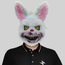 (Bloody Bunny) Playful Lightup Colorful Animal Masks Including Rabbit Bear And Wolf For Halloween Parties And Festive Gatherings