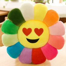 (Love Eyes, 45cm) Colorful Murakami Takashi Sunflower Cushion Petal Emojis Plush Pillow Throw Toy