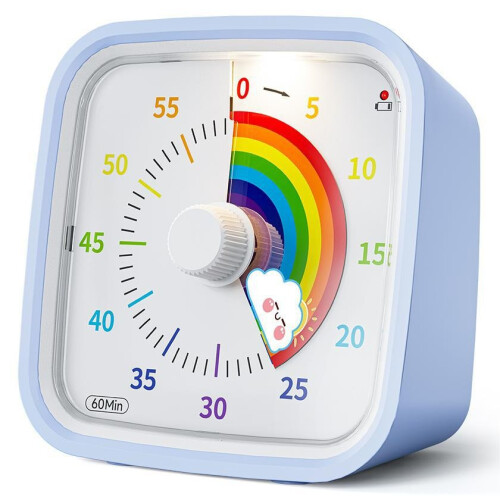 (Light Blue) Minute 60 Visual Timer Cartoon Dinosaur Silent Disk Timer ...
