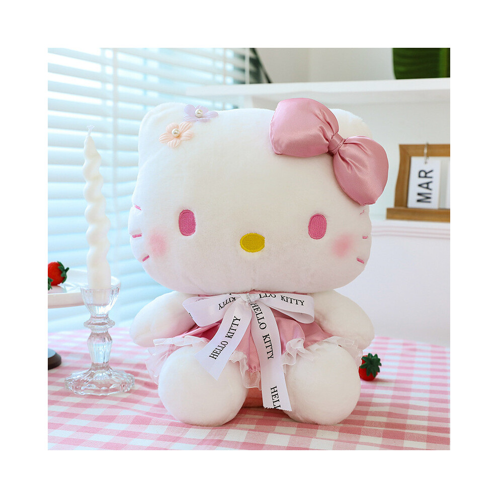 (Pink, 45cm) Hello Flower Kitty Cat Plush Toy Short Pile Fabric Children Playroom Gift Doll-image-OPC-PJRRJPH-NEW