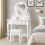 White Love Heart dressing table with stool and adjustable mirror 1