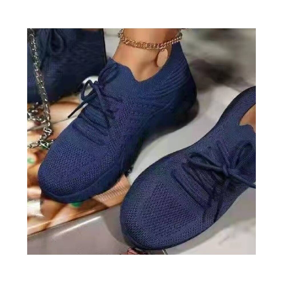 (Blue,36Foot Length23Cm/9.2In)Damas Tenis Sin Cordones Correr Entrenadores Mujeres Caminar Gimnasio CóModos Zapatos Moda-image