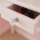 White Love Heart dressing table with stool and adjustable mirror 7