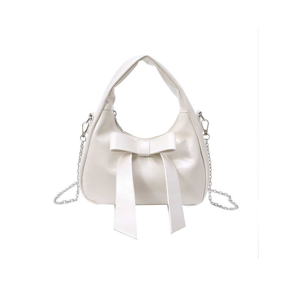 (White) Bow Color Solid Single Shoulder Crossbody Bag Leather Handbag Women Gift Fashion-image-OPC-PJRRZC2-NEW
