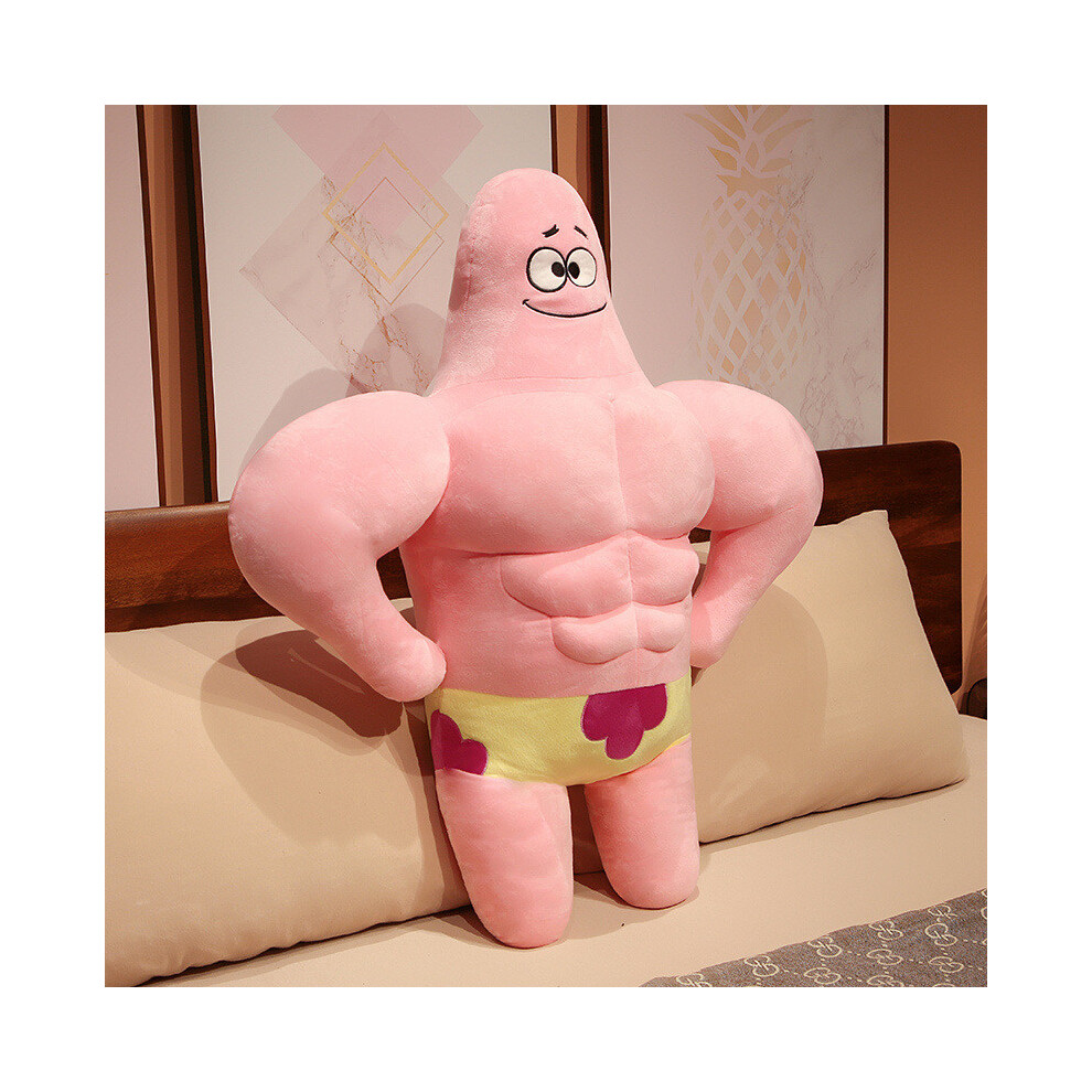 (Patrick Cute,50Cm)Bob Esponja Musculoso Pantalones Cuadrados Patrick Star Juguete De Peluche MuñEca De Peluche DecoracióN-image