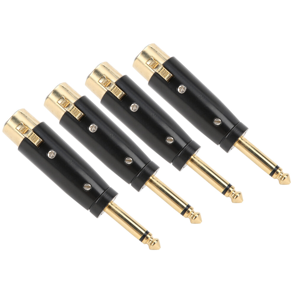 4 StüCk Xlr-Adapter Audio-Konverter Metall 6,35 Mm Einzelspur MäNnlich Zu Weiblich LZ1167G-image