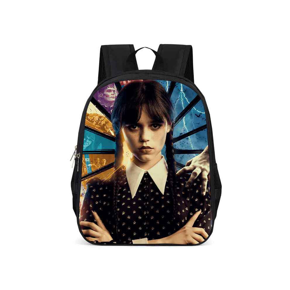 (Colourful)Mochila Escolar De Gran Capacidad Wednesday The Adams Family Bolsa De Viaje Regalo Para NiñOs-image