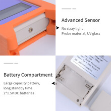RGM-UVC Digitales Luxmeter für Reptilien UV-Bestrahlung Hochpräzises UV-Bestrahlungsmessgerät mit intelligentem Sensor UVC-Lichtstärkenmess