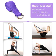 5pcs Yoga Set with Ball, Blocks, Straps & Resistance Loops – Blue, Pink, Purple