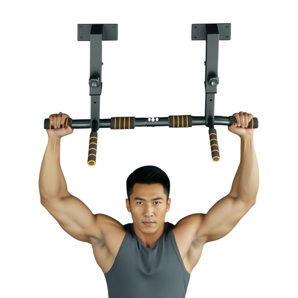 Gr8 Home Adjustable Pull Push Chin Up Bar Ceiling Wall Joist Mounted Home Gym