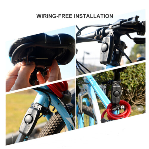 Alarme de vélo rechargeable par USB, 110 dB, vibration et télécommande