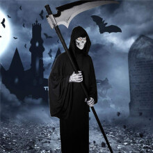 Maschera da scheletro 3D Halloween nera 36 cm/14,17 in OS