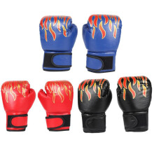 1 Paar Kinder Kinder Boxhandschuhe Verstellbar Professionelles Mesh Atmungsaktives PU-Leder Flammenhandschuhe Boxtraining Handschuhe