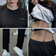 Fitness Sauna-Anzug Damen, Gewichtsverlust Oberteile und Hosen, Sportanzug, Trainingsanzug, Sweatsuit