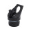 Set di coperchi per bocca standard nero 1 coperchio 2 cannucce 2