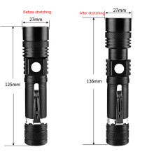 Torcia LED T6 con zoom 1x18650 12,52,82,3 cm Nera