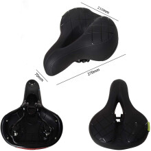 Wide Soft Shockproof Bike Seat Cushion 9.84"*7.87" Black PU Leather