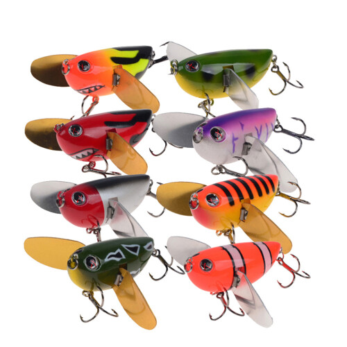 Topwater Mini-Kurbelköder zum Angeln – Schwimmende Kunstköder für Süß- und Salzwasser, harte Köder