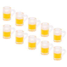 10 Stück 1:12 Puppenhaus Bierkrug Modell Miniature Bar Bierglas Spielzeug Dekorationszubehör Bierkrug mit Schaum