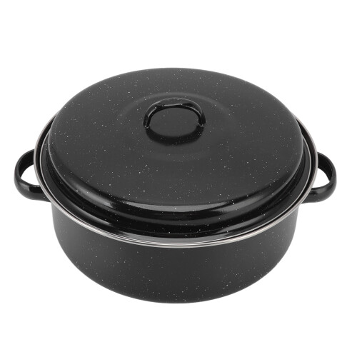 Roasting Pan Black Speckled Finish Household Non 2