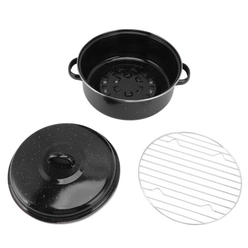 Roasting Pan Black Speckled Finish Household Non