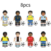 (Style 3)8 Stck. Fußball Superstar Baustein Spielzeug Messi Ronaldo Mini Figur Puppe Geschenk