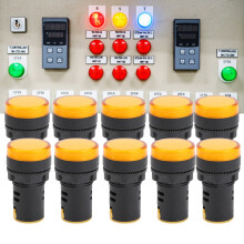 10 Stück AD16‑22DS Gelbe LED-Anzeige Hochhelligkeits-LED-Signalleuchte Lampenlicht zur Signalisierung AC/DC 12V