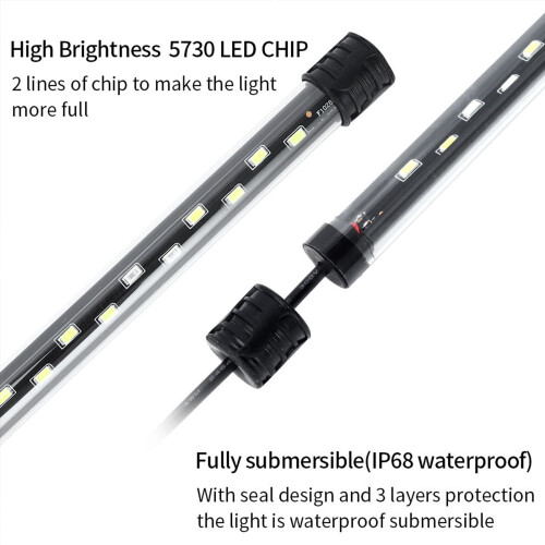 Luce LED per acquario 5730 6W 28cm Nero/Trasparente 1