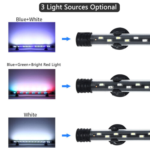 Luce LED per acquario 5730 6W 28 cm Nero/Trasparente