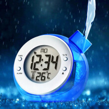 Water Powered Digital Battery-Free Kettle Shape Desk Clock - Blue