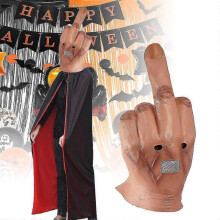 New Middle Finger Mask Latex Give The Headgear One-finger Salute Masks Halloween Party Cosplay Props Nice Gift TW