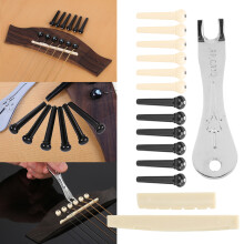 Set di 12 perni del ponte della chitarra acustica 69 mm estrattore