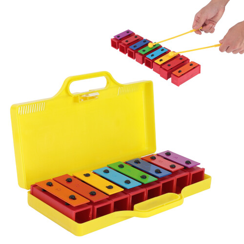 Xylophone à 8 notes avec 2 baguettes - boîte jaune 2