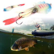 Jig per calamari UV luminescente a forma di polpo 86 g/3,0 oz Rosa/Blu